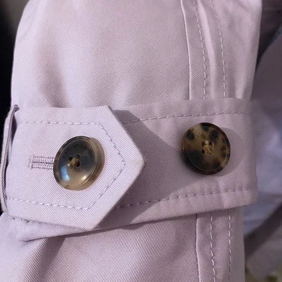 kate spade Lilac Trench Coat with Plaid Collar - Picture 6 of 12